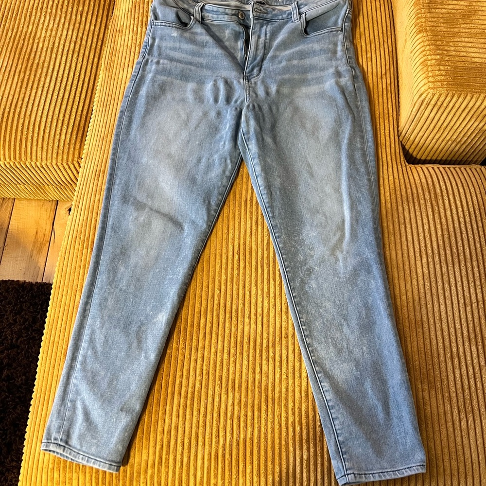 American Eagle Super Hi-Rise Jegging Size 16 Light Blue